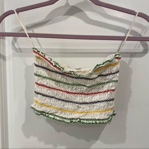 Free People - Ruched Bandeau Top - White - Size S